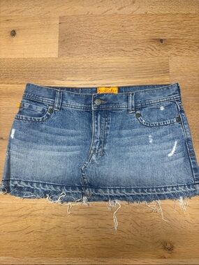 Hollister low rise Distressed Light Blue Denim Mini Skirt